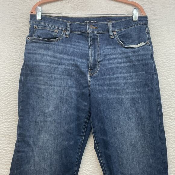 Lucky Brand Jeans 34x32 Blue 410 Athletic Straight Mid Rise Denim Medium Wash - Picture 4 of 15